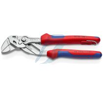 Knipex Pliers Wrench pliers and a wrench in a single tool with multi-component grips, with integrated tether attachment point for a tool tether chrome-plated 180 mm