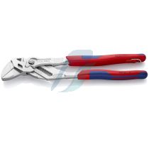 Knipex Pliers Wrench pliers and a wrench in a single tool with multi-component grips, with integrated tether attachment point for a tool tether chrome-plated 250 mm (self-service card/blister)