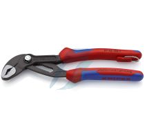Knipex Cobra High-tech Water Pump Pliers with multi-component grips, with integrated tether attachment point for a tool tether grey atramentized 180 mm (self-service card/blister)