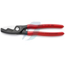 Knipex Cable Shears with twin cutting edge plastic coated burnished 200 mm