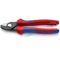Knipex Cable Shears with multi-component grips, with integrated tether attachment point for a tool tether burnished 165 mm (self-service card/blister)