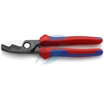 Knipex Cable Shears with twin cutting edge with multi-component grips burnished 200 mm (self-service card/blister)