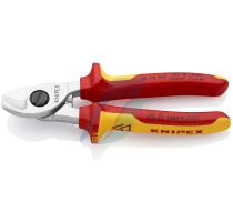 Knipex Cable Shears insulated with multi-component grips, VDE-tested chrome-plated 165 mm