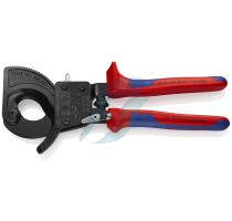 Knipex Cable Cutter (ratchet action) with multi-component grips black lacquered 250 mm (self-service card/blister)