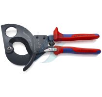 Knipex Cable Cutter (ratchet action) with multi-component grips black lacquered 280 mm (self-service card/blister)