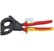 Knipex Cable Cutter (ratchet action) for steel wire armoured cables (SWA cable) insulated with multi-component grips, VDE-tested black lacquered 315 mm