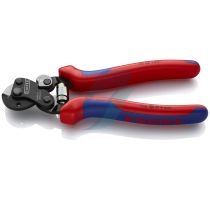 Knipex Wire Rope Cutter also for high-strength wire rope with multi-component grips burnished 160 mm (self-service card/blister)