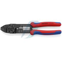 Knipex Crimping Pliers with multi-component grips black lacquered 230 mm (self-service card/blister)
