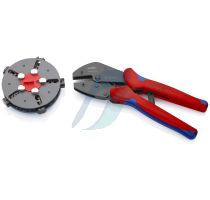 Knipex MultiCrimp Lever Action Crimping Pliers with changer magazine with multi-component grips burnished 250 mm