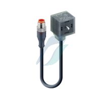 Lumberg Automation Double Ended Cordset M12 Male Straight 5-Pole to DIN EN 175301-803-A Form A Female Angled 3+PE Dual green-yellow LEDs (pressure switch) [1.5 Mtrs]