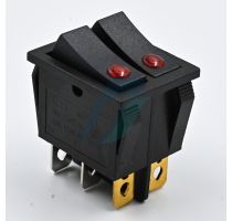 Spectra KCD3-201END SPST Dual B/R Illuminated Rocker Switch
