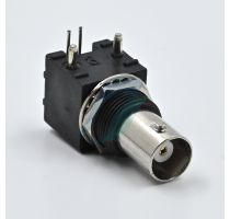 Spectra BNC Female PCB Mount Right Angle Black Plastic Type