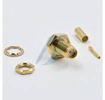 Spectra SMA Female Crimp Bulkhead RG-174