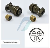 Allied 3 Pin Cable Straight Circular Threaded Coupling Female Connector