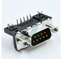 Amphenol FCI 9 Pin D-Sub Male Right Angle Delta Type With Stud & Nut