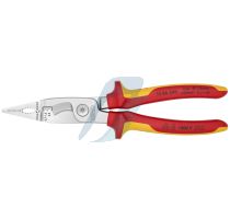 Knipex Pliers for Electrical Installation insulated with multi-component grips, VDE-tested chrome-plated 200 mm