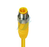 Lumberg Automation M12 male straight 4-pin A-coded yellow body single-ended cordset [2 Mtrs]