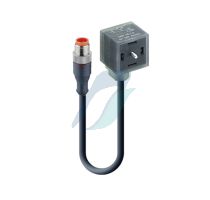 Lumberg Automation Double Ended Cordset M12 Male Straight 3-Pole to DIN EN 175301-803-A Form A Female Angled 2+2PE Yellow LED with Varistor [1 Mtrs]