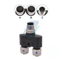Spectra M12-8Y 8 Pin M12 Y-Splitter Male 2 Female